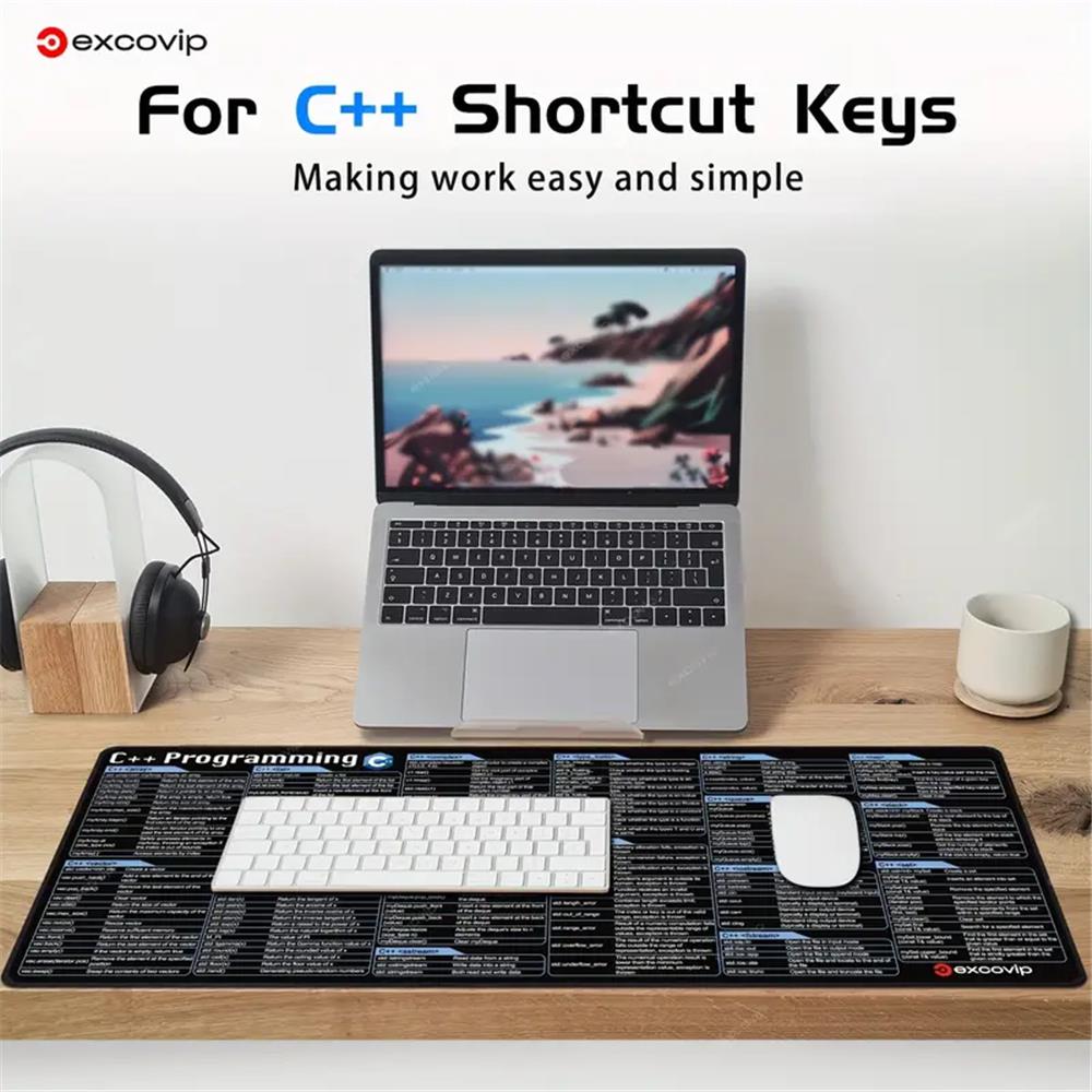 C++ Programmierung Mauspad XXL – Großes Mauspad mit C++ Shortcuts - padlys.