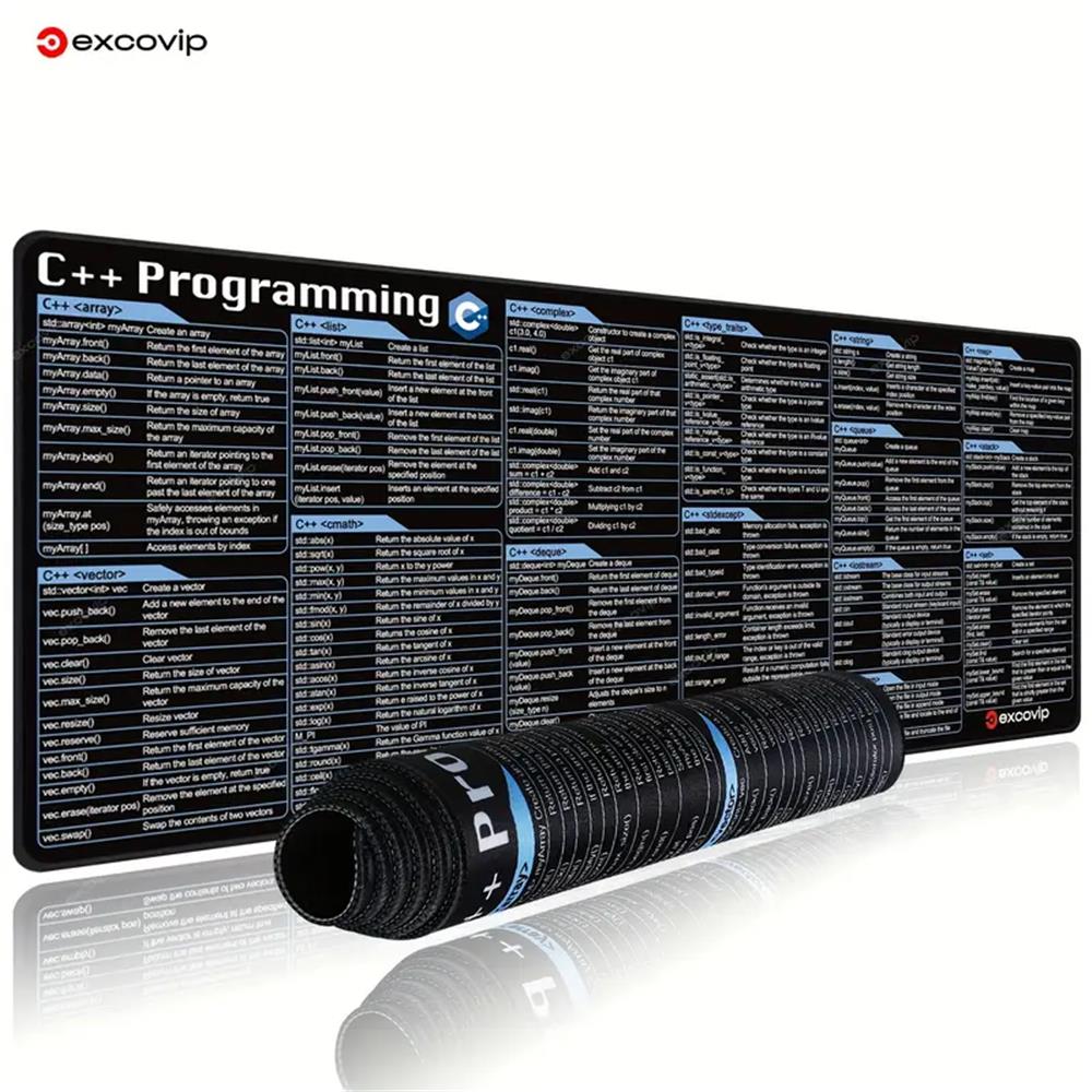 C++ Programmierung Mauspad XXL – Großes Mauspad mit C++ Shortcuts - padlys.